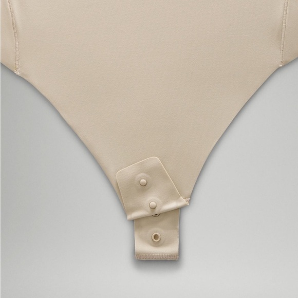 New Lululemon wundermost ultra soft Nulu long sleeve one shoulder body suit tan - Picture 6 of 6